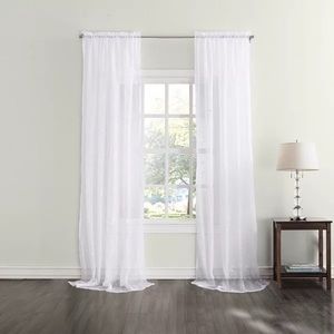 HOME CLASSIC SHEER VOILE CURTAIN PANEL 59”x84 - WHITE (NEW WITH TAGS)